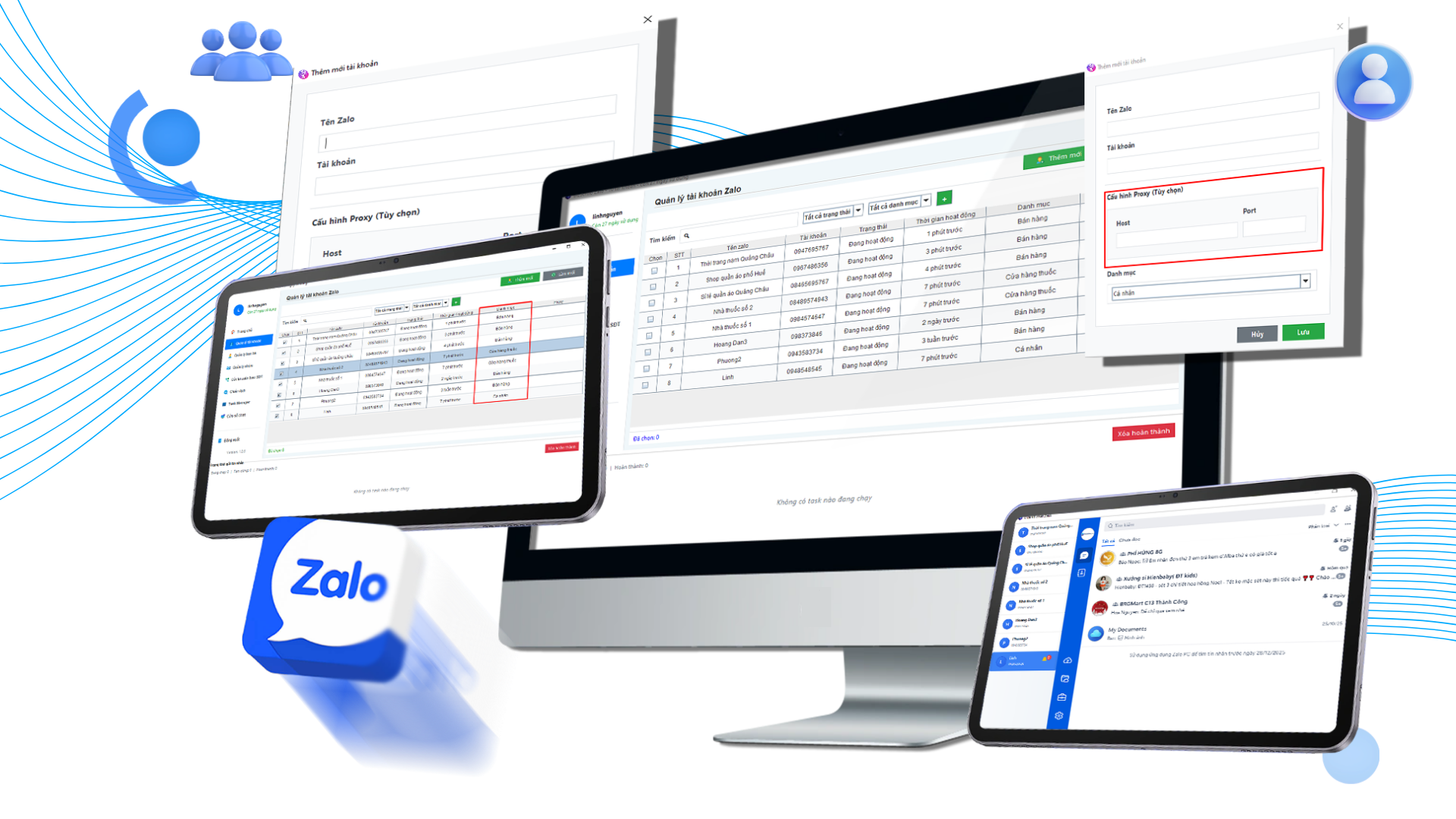 Quản lý tài khoản Zalo tập trung